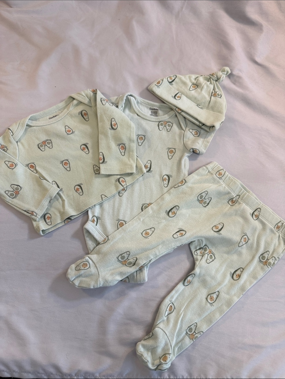 Gerber - Baby 4-Piece Avocado Print Set - Light Mint